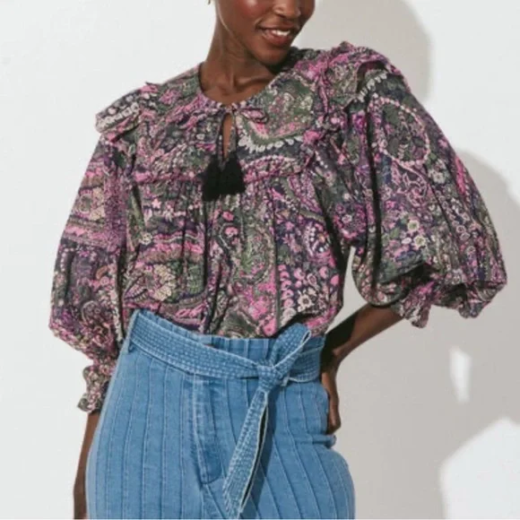 NWT Cleobella Ainsley Floral Paisley Top XL - Picture 1 of 13